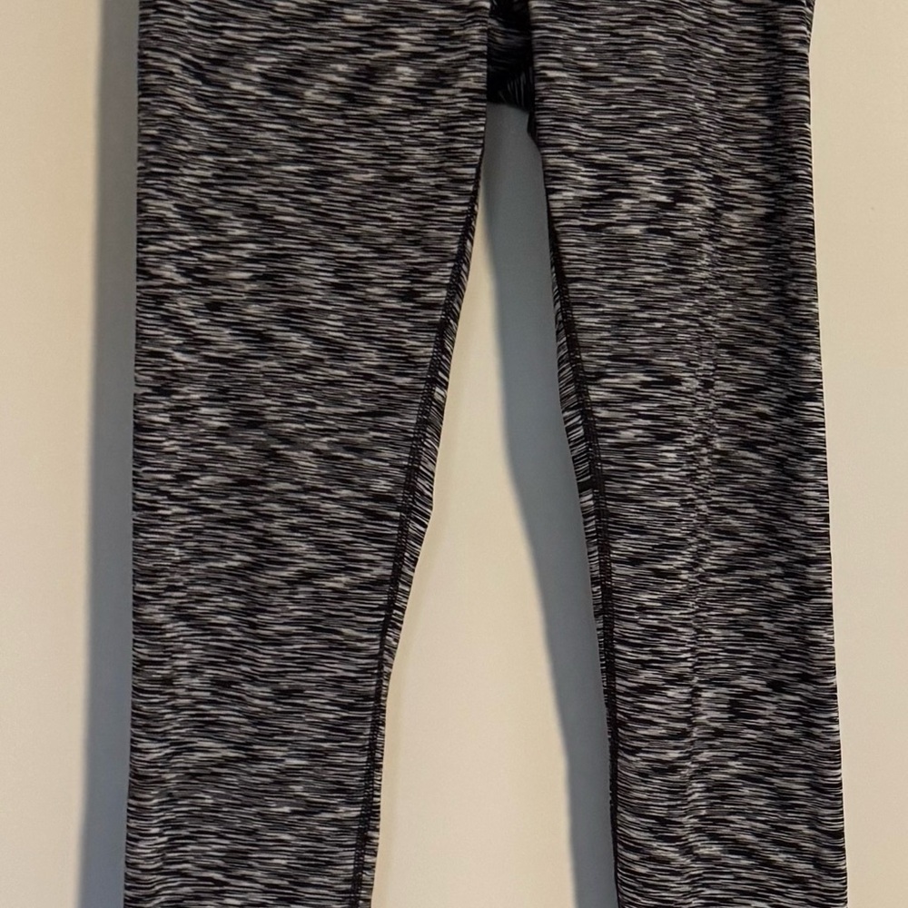 90 Degree By Reflex Kids Black and Gray Patterned Leggings Fleece Lined